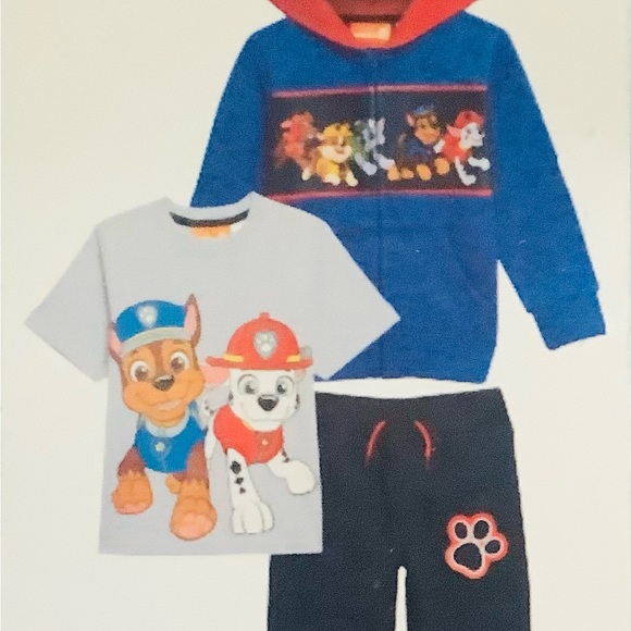 Nickelodeon Paw Patrol 3 Piece Set NWT Hoodie, Joggers and T-shirt - Picture 1 of 7